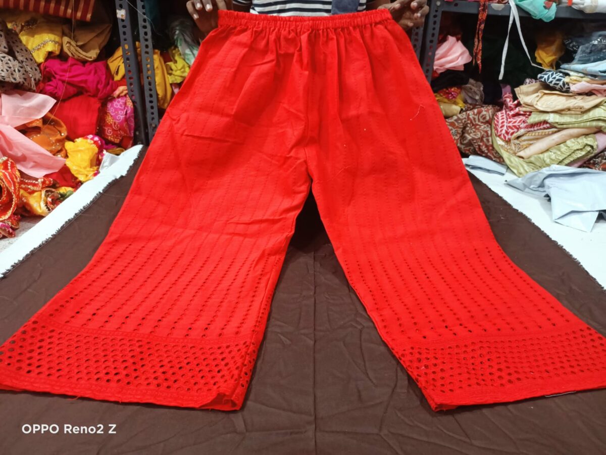 Pure Cotton, Women Regular Fit, Chiken Plazo Trousers