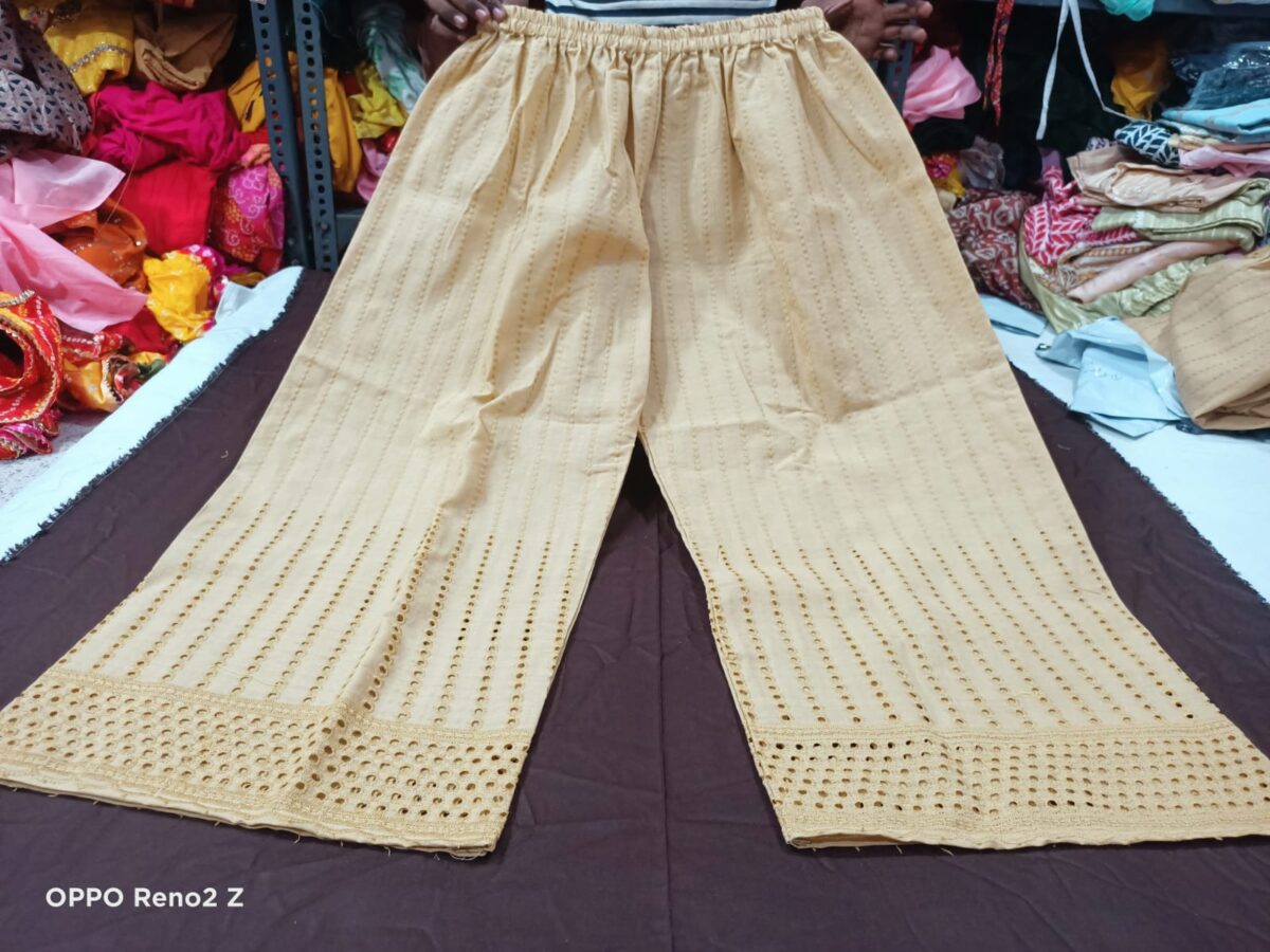 Pure Cotton, Women Regular Fit, Chiken Plazo Trousers