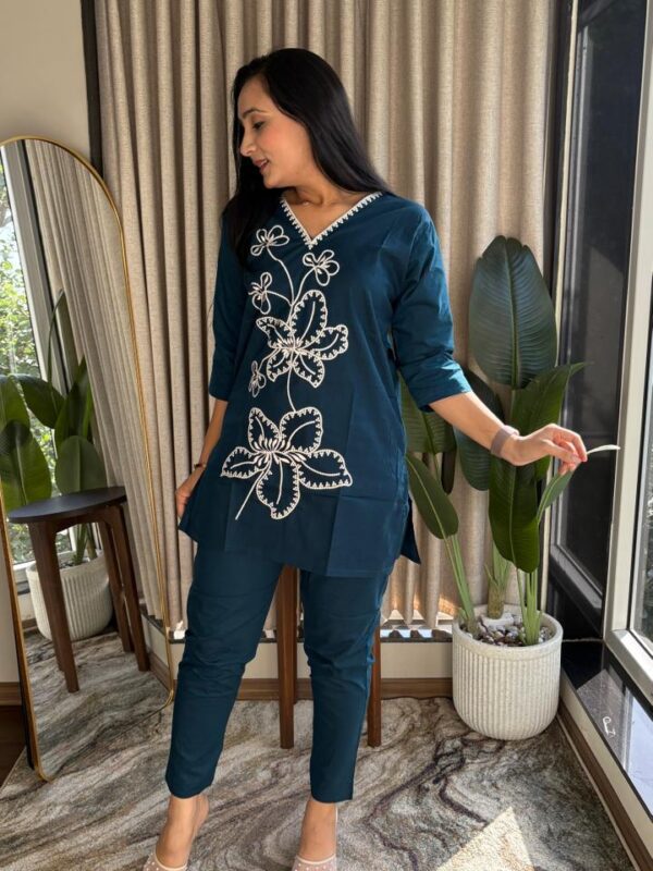 Festival Special Premium Fine Cotton Kurti Pant Dupatta Set, Pintex Work, Katha Handwork, Premium Fabric, Ready to Wear